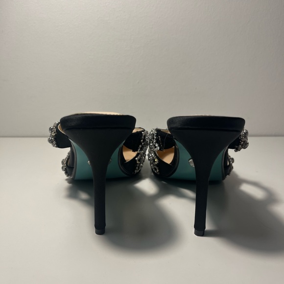 Betsey Johnson Blue Elina Evening Slip On Pumps Mule Heels - Picture 9 of 10